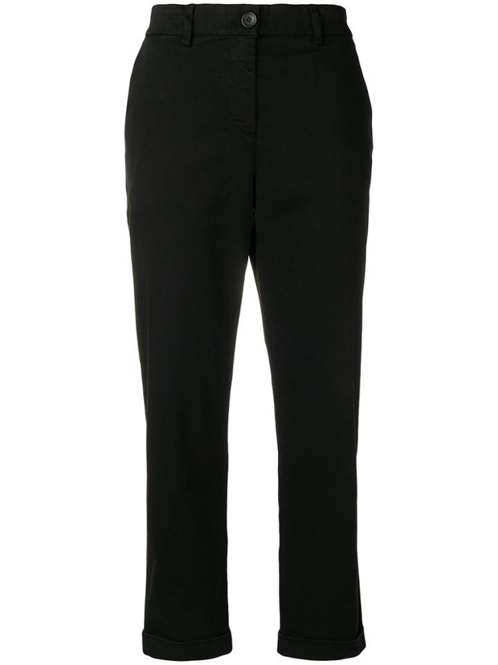 Ps By Paul Smith Slim Fit Turn Up Trousers - Black