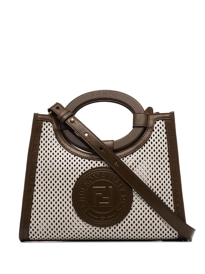 Fendi Mini Runaway Perforated Tote - Brown