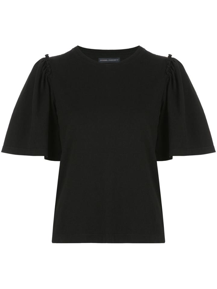 Citizens Of Humanity Vera Gathered Shoulder Top - Black
