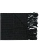 Isabel Benenato Fringed Scarf - Black