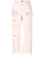 Alexander Wang Rival W Destroyed Jeans - Pink & Purple