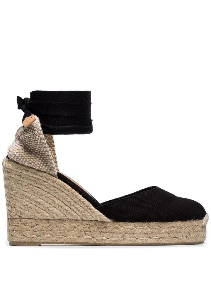 Castañer 80 Carina Espadrille Wedges - Black