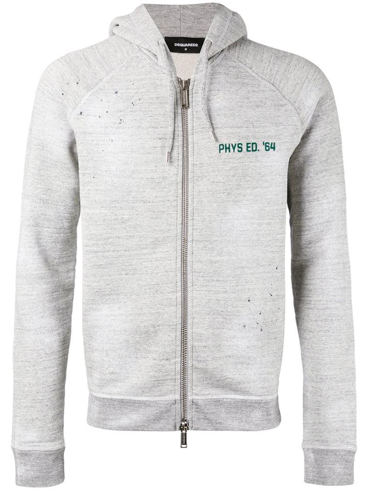 Dsquared2 - Zipped Hooded Sweatshirt - Men - Cotton - M, Grey, Cotton