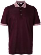 Brioni Collar Detail Polo Shirt, Men's, Size: Medium, Pink/purple, Cotton