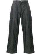 White Mountaineering Wide Leg Trousers - Black