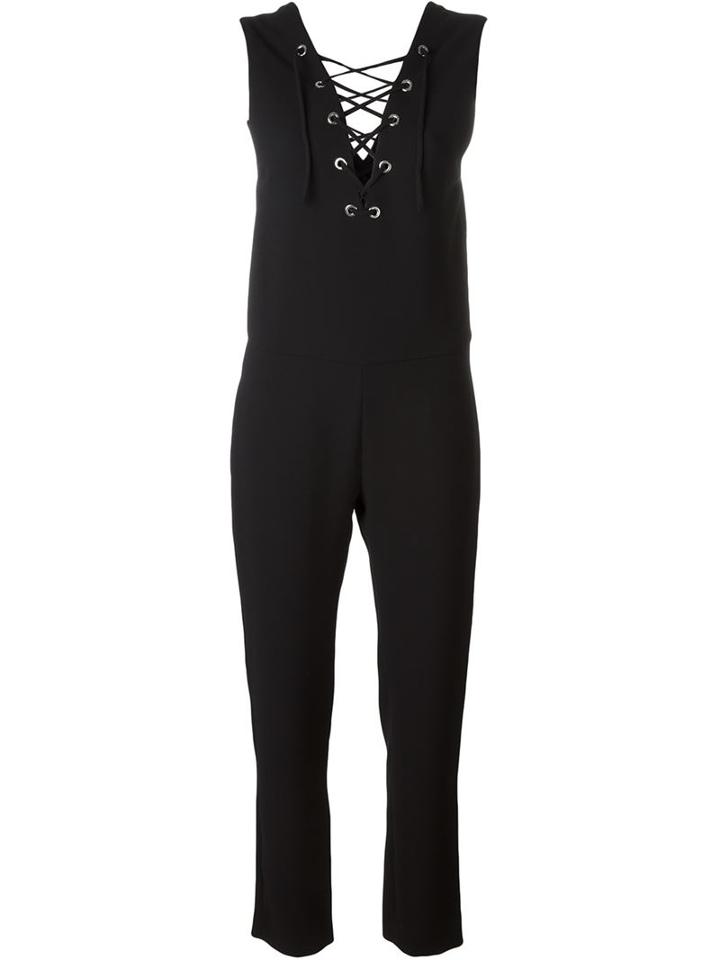 Iro Lace-up Neck Jumpsuit, Women's, Size: 36, Black, Polyester