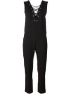 Iro Lace-up Neck Jumpsuit, Women's, Size: 36, Black, Polyester