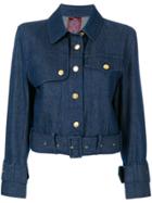 John Galliano Vintage Belted Denim Jacket - Blue