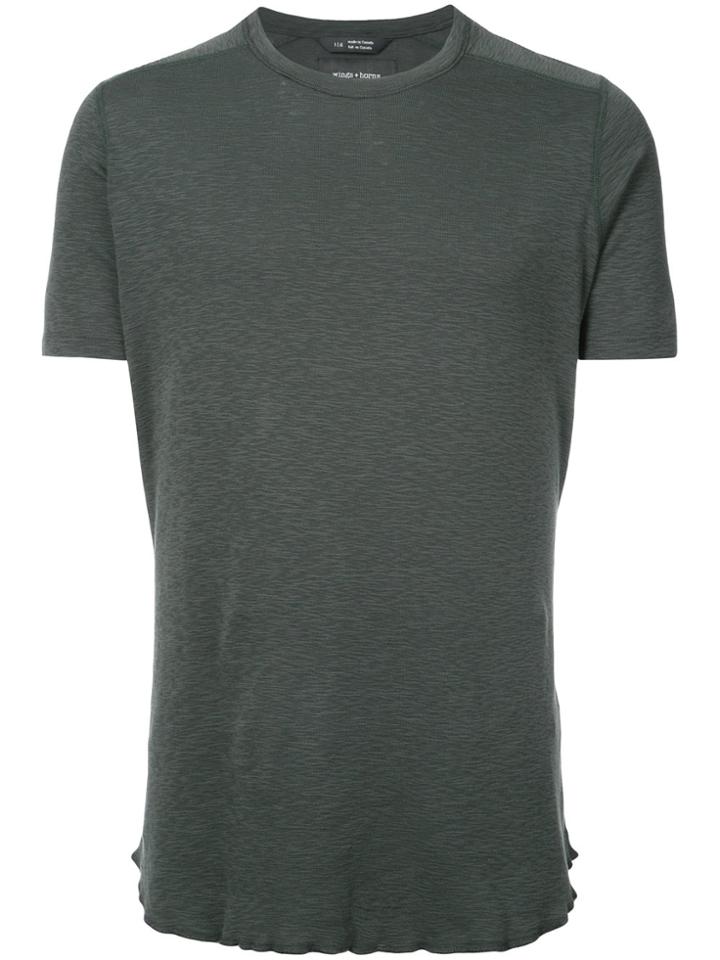 Wings+horns Round Neck T-shirt - Green
