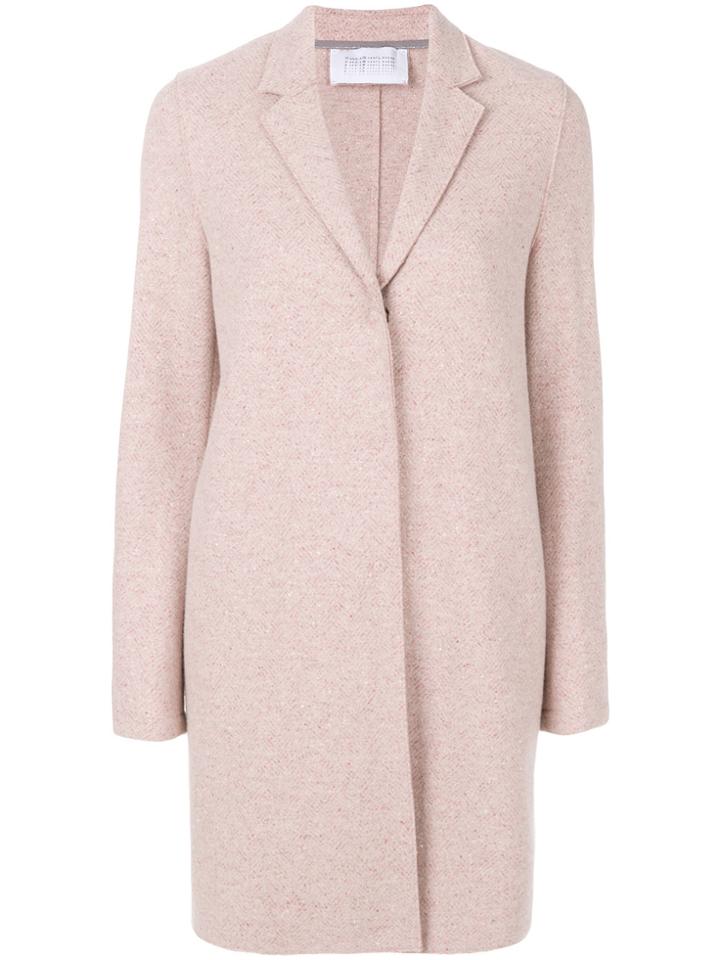 Harris Wharf London Notch Lapel Long Coat - Pink & Purple