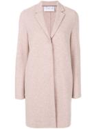 Harris Wharf London Notch Lapel Long Coat - Pink & Purple