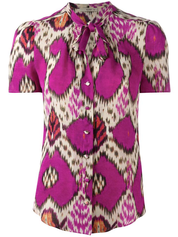 Etro Printed Shirt, Women's, Size: 46, Pink/purple, Silk