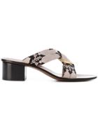 Chloé Ring Embellished Cross Over Sandals - Pink & Purple