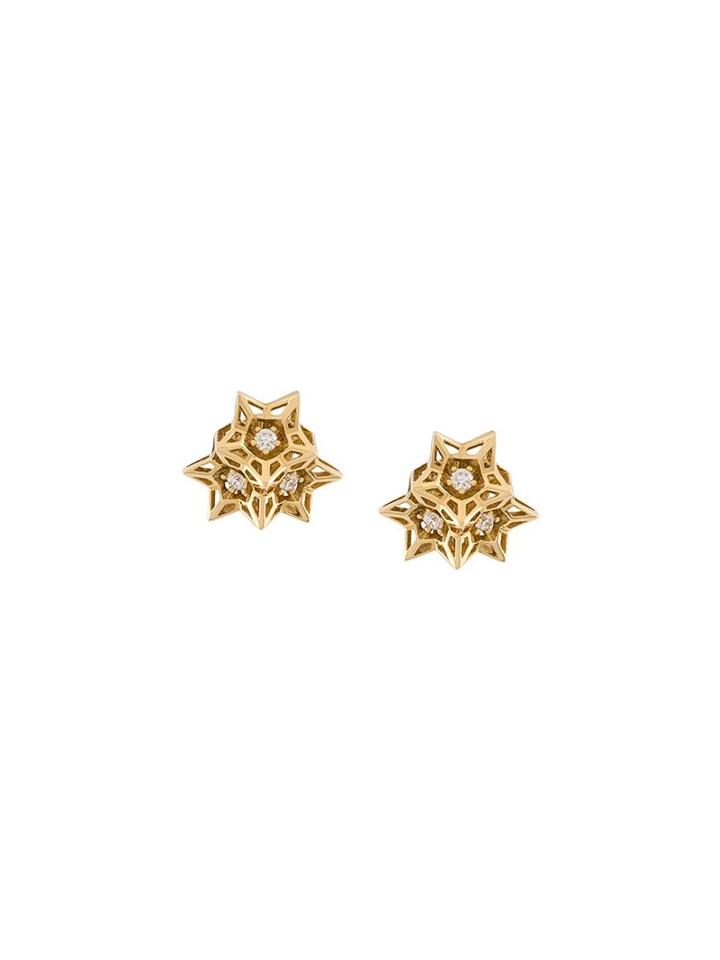 John Brevard Flat 'helix Frame' Diamond Stud Earrings