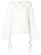 Mrz Long-sleeve Flared Sweater - White