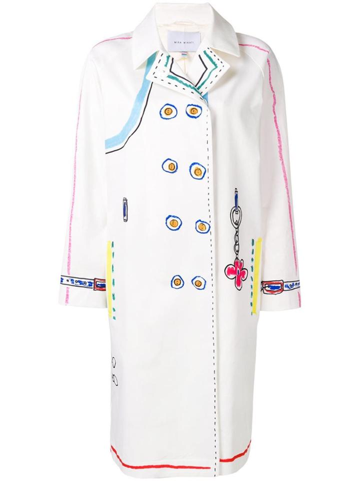 Mira Mikati Scribble Trench Coat - White