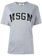 Msgm Logo Print T-shirt, Women's, Size: Medium, Grey, Cotton