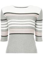 Loveless Striped Knitted Top - Grey