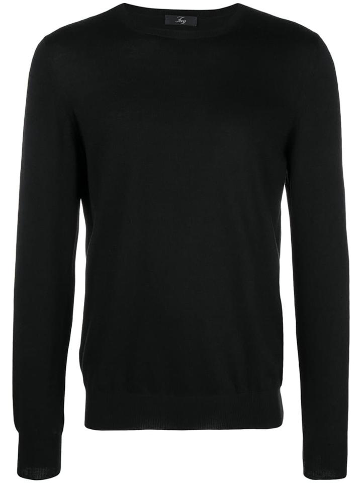 Fay Lightweight Crew Neck Sweater - Black