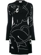 Valentino - Abstract Print Dress - Women - Polyester/viscose - Xs, Black, Polyester/viscose