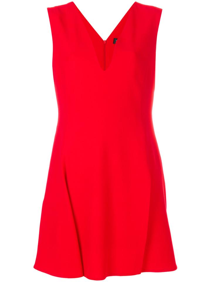 Versace V-neck Mini Dress - Red