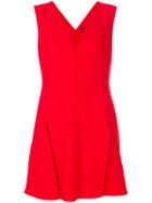 Versace V-neck Mini Dress - Red