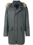 Eleventy Fur Hooded Jacket - Grey