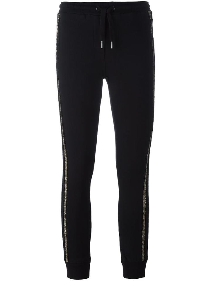 Zoe Karssen Side Stripe Track Pants, Women's, Size: Xs, Black, Cotton/spandex/elastane