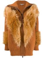 Stella Mccartney Fur Free Fur Panelled Cardi-coat - Brown