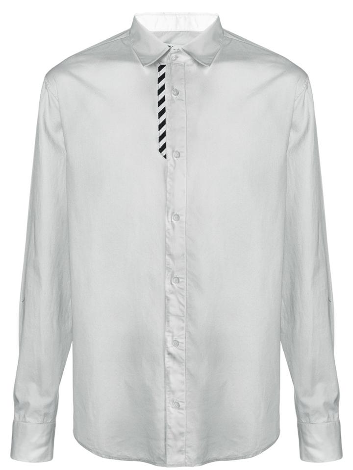 Off-white Stripe Panel Shirt - Grey