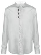 Off-white Stripe Panel Shirt - Grey