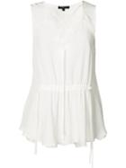 Derek Lam Lace Neck Top, Women's, Size: 38, White, Silk