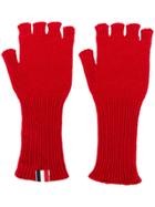 Thom Browne Fingerless Gloves - Red