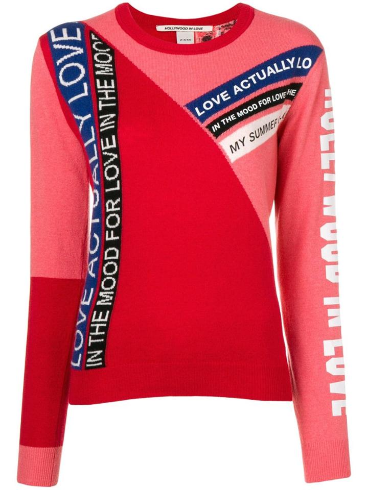 Pinko Contrasting Panel Slim-fit Sweater