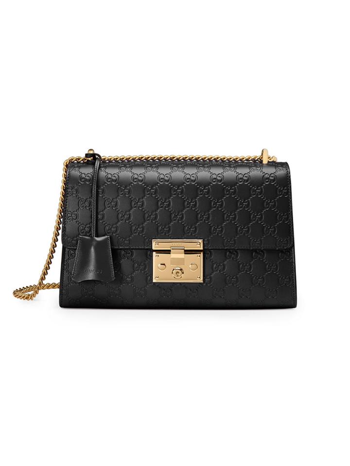 Gucci Padlock Gucci Signature Shoulder Bag - Black