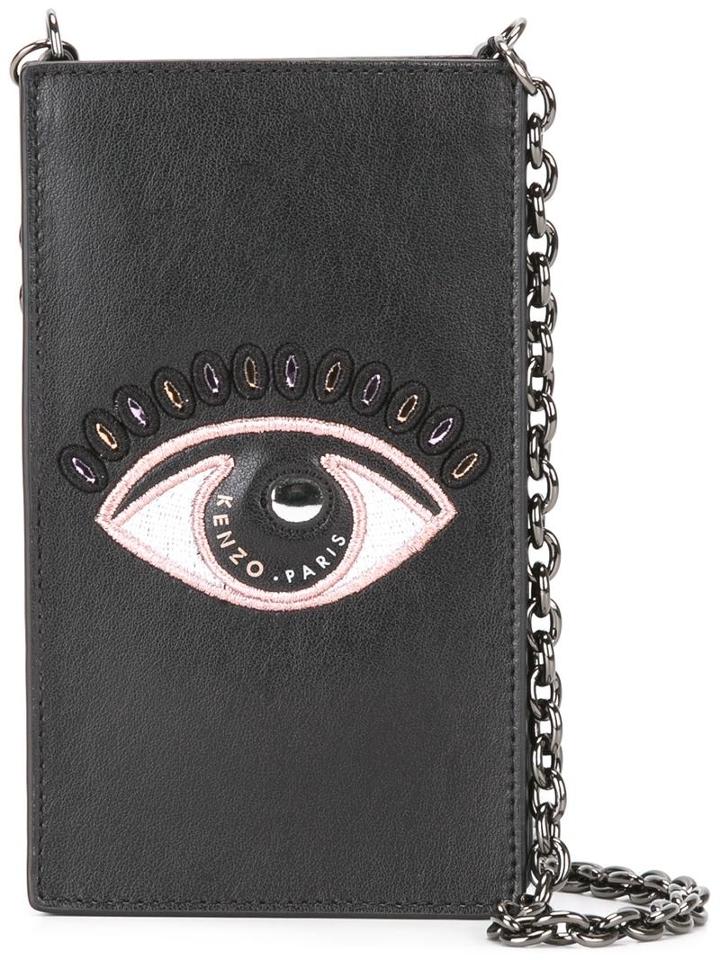 Kenzo Eye Iphone Holder, Women's, Black, Calf Leather/nylon/cotton