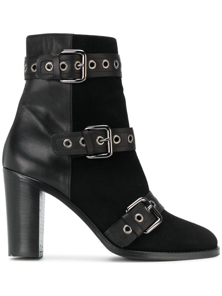 Via Roma 15 Buckled Ankle Boots - Black