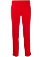 Alberto Biani Cropped Crepe Trousers - Red