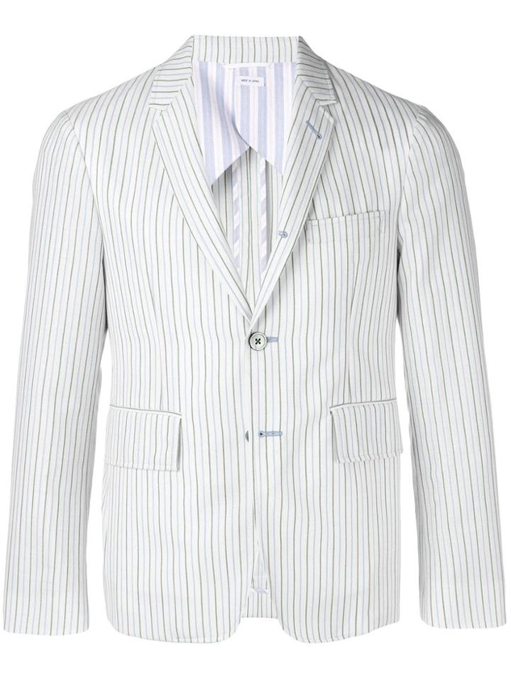 Thom Browne Pinstripe Unconstructed Sport Coat - Blue