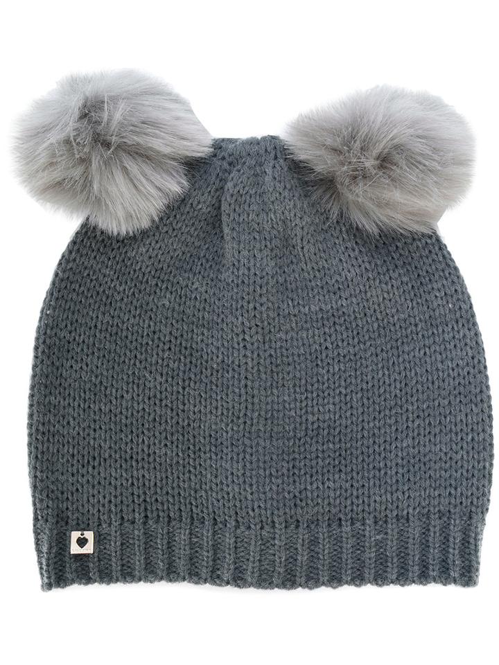 Twin-set - Faux Fur Pom Pom Beanie - Women - Acrylic/polyester/wool - One Size, Grey, Acrylic/polyester/wool