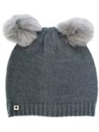 Twin-set - Faux Fur Pom Pom Beanie - Women - Acrylic/polyester/wool - One Size, Grey, Acrylic/polyester/wool