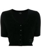 Elisabetta Franchi Short-sleeve Knitted Cardigan - Black