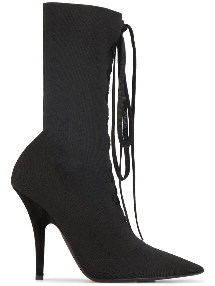 Yeezy Knitted Lace-up Sock Boots - Black