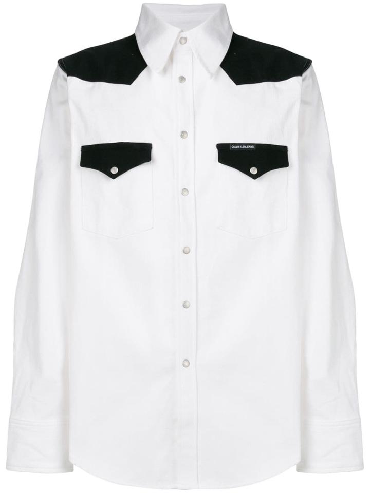 Calvin Klein Jeans Denim Western Shirt - White