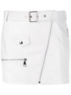 Manokhi Biker Belted Mini Skirt - White