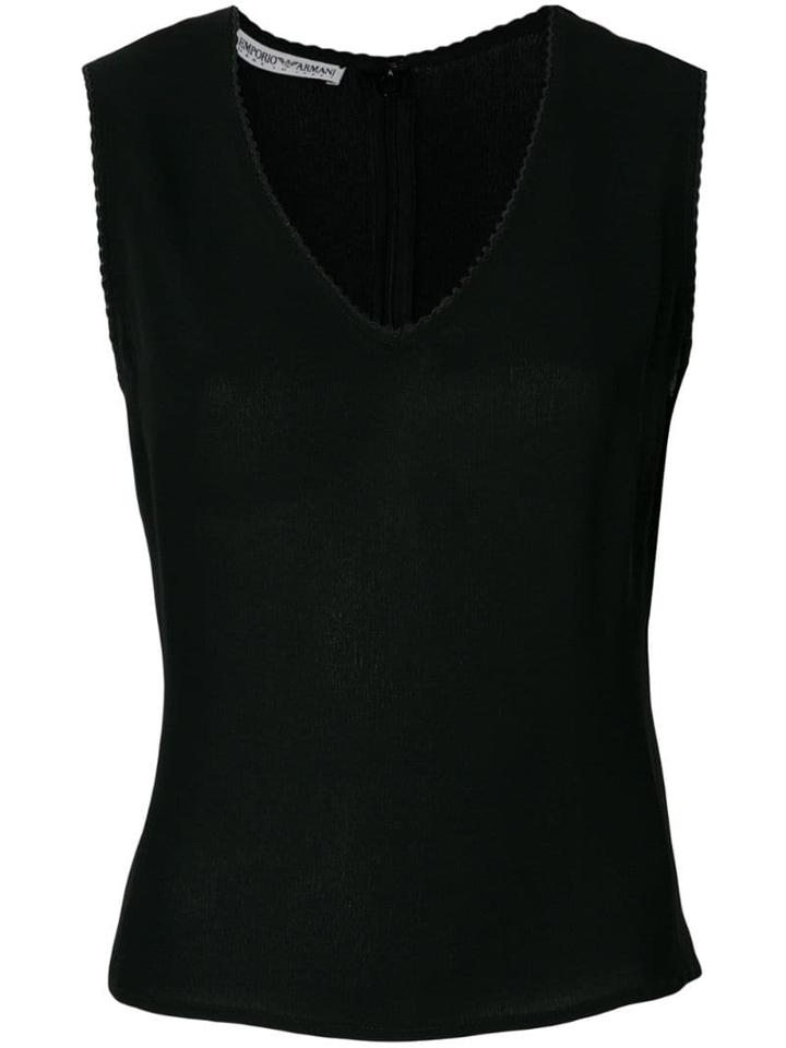 Giorgio Armani Pre-owned Scalloped Detailing Blouse - Black