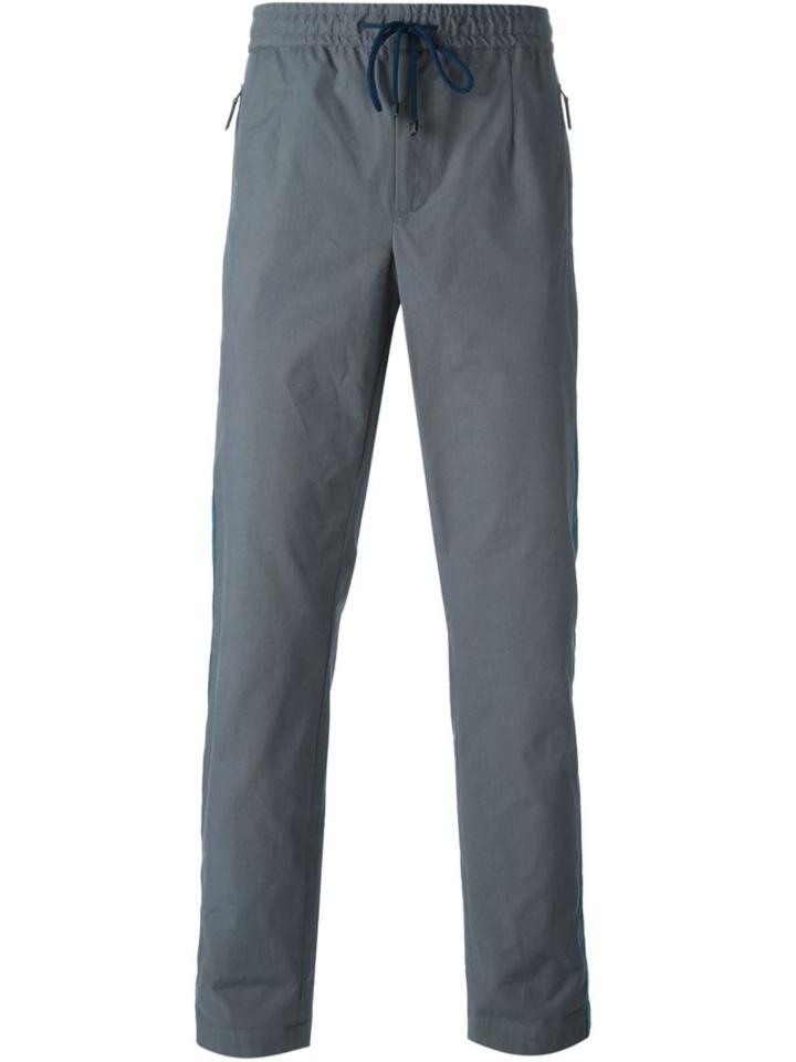 Dolce & Gabbana Piped Track Pants, Men's, Size: 48, Grey, Cotton