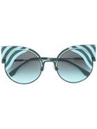 Fendi Eyewear 'hypnoshine' Fashion Show Sunglasses - Green