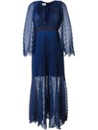 Msgm Pleated Dress, Women's, Size: 42, Blue, Polyester/spandex/elastane