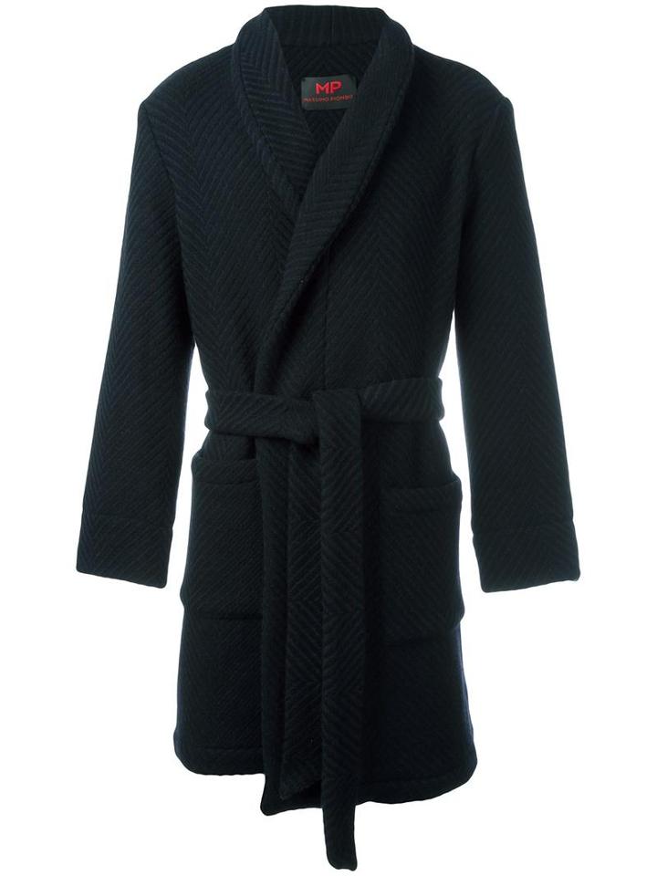 Mp Massimo Piombo - Short Trench Coat - Men - Polyamide/wool - 52, Blue, Polyamide/wool